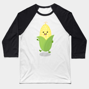 Cute happy corn cartoon illustration Baseball T-Shirt